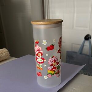 Strawberry Shortcake Frosted Glass Tumbler